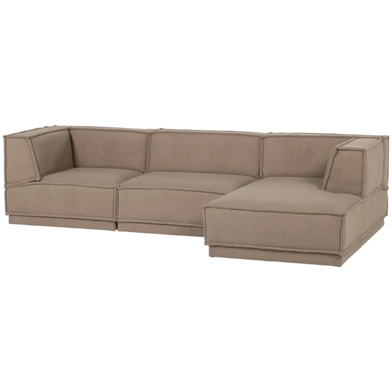 Woood Chaise Longue Bank Manu Rechts Teddy Taupe