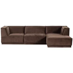 Woood Chaise Longue Bank Manu Rechts Velvet Bruin