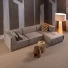 Woood Chaise Longue Bank Manu Rechts Grove Chenille Naturel
