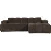 Woood Chaise Longue Bank Mojo Rechts Ribstof Bruin