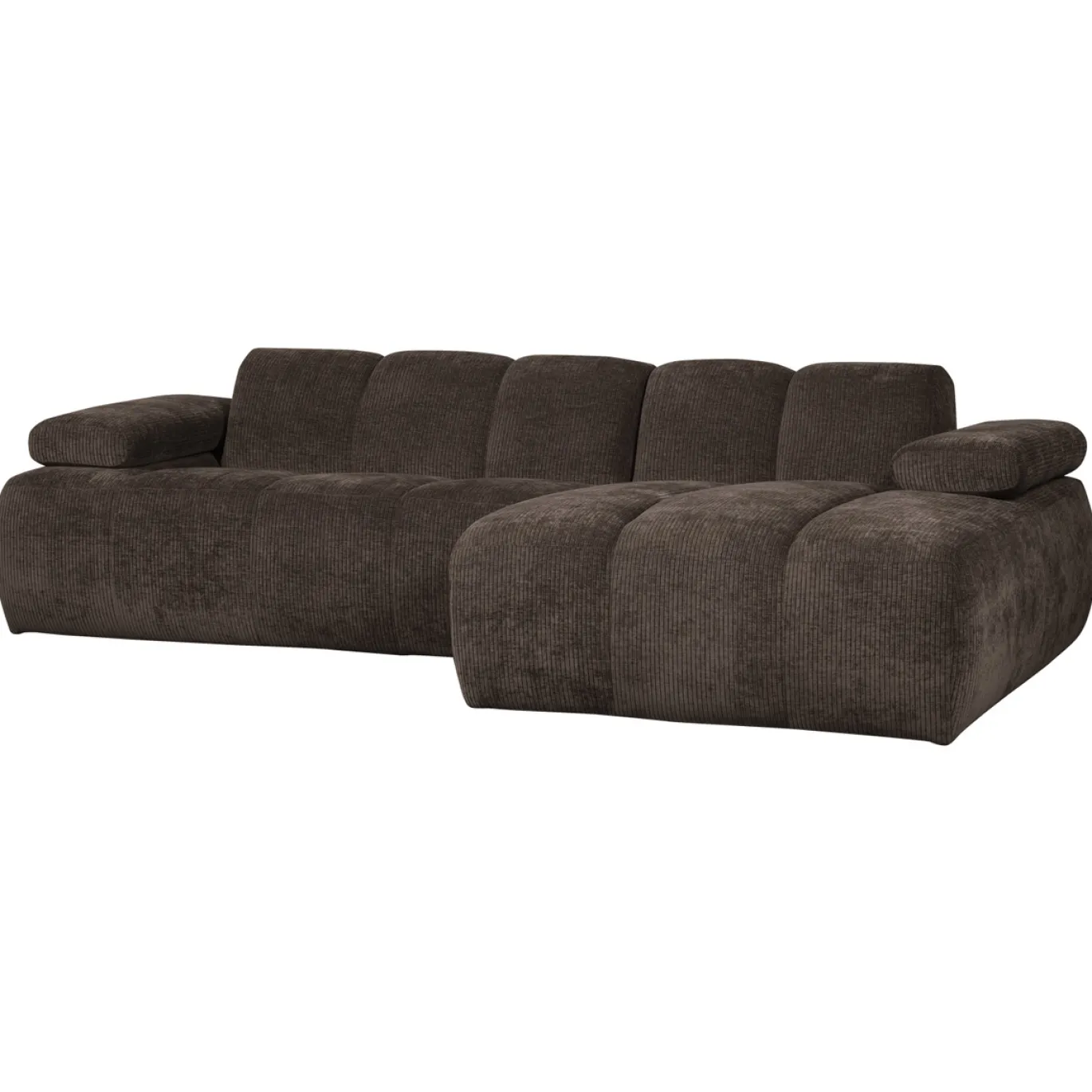 Woood Chaise Longue Bank Mojo Rechts Ribstof Bruin
