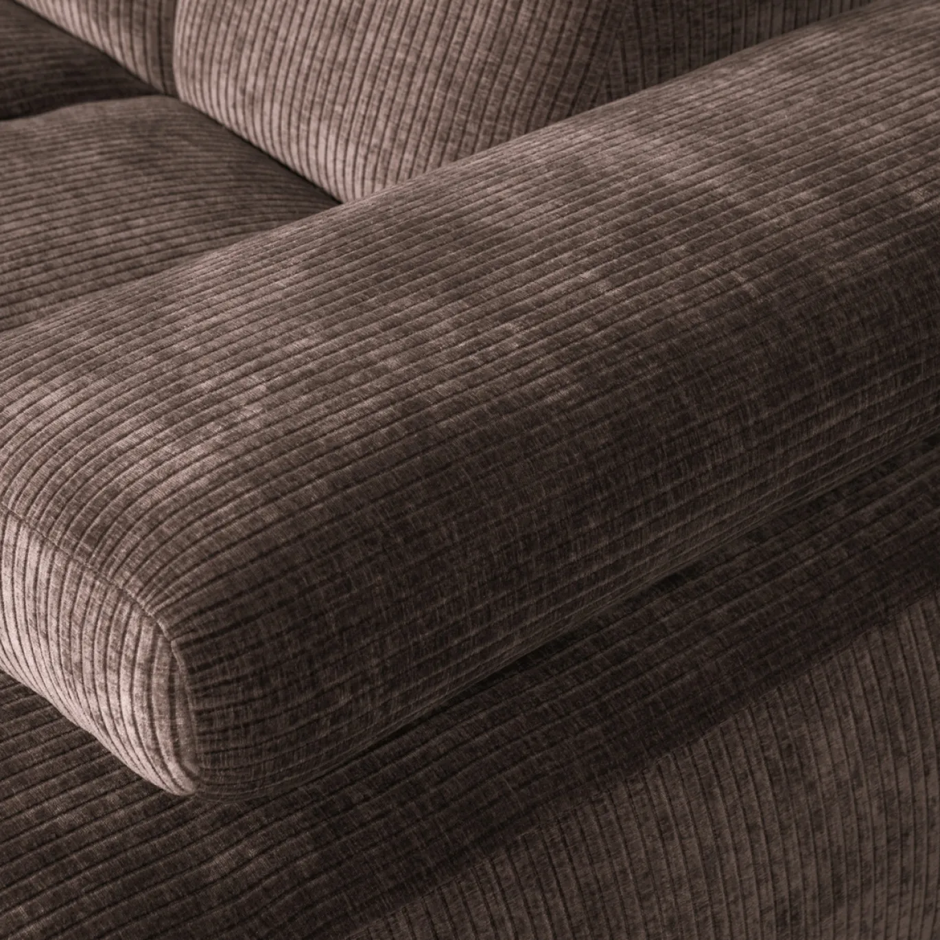 Woood Chaise Longue Bank Mojo Rechts Ribstof Bruin