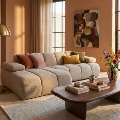 Woood Chaise Longue Bank Mojo Links Wollig Donkerzand
