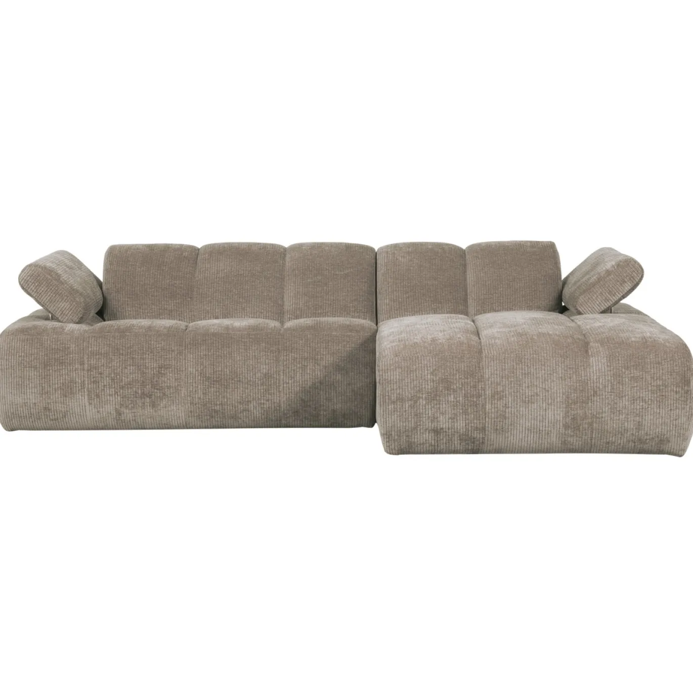 Woood Chaise Longue Bank Mojo Rechts Ribstof Donker Zand
