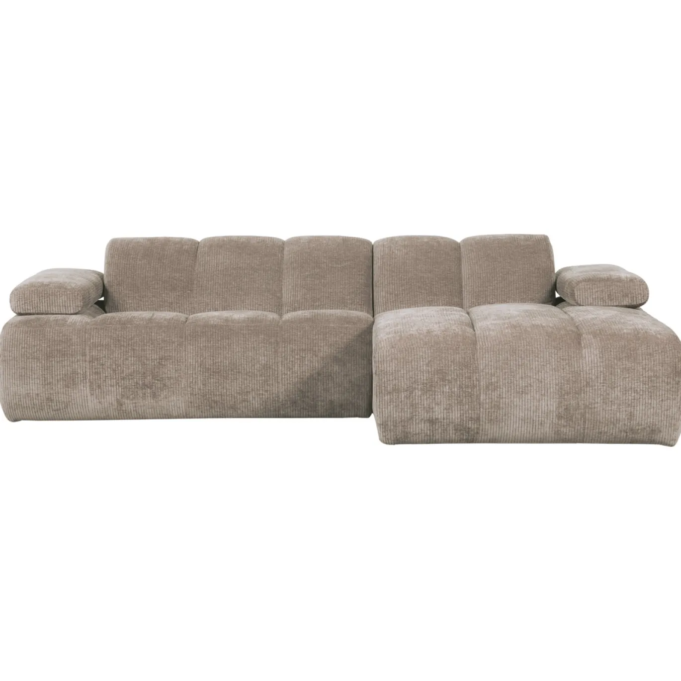 Woood Chaise Longue Bank Mojo Rechts Ribstof Donker Zand