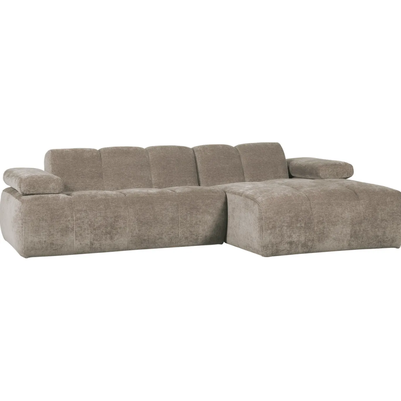 Woood Chaise Longue Bank Mojo Rechts Ribstof Donker Zand