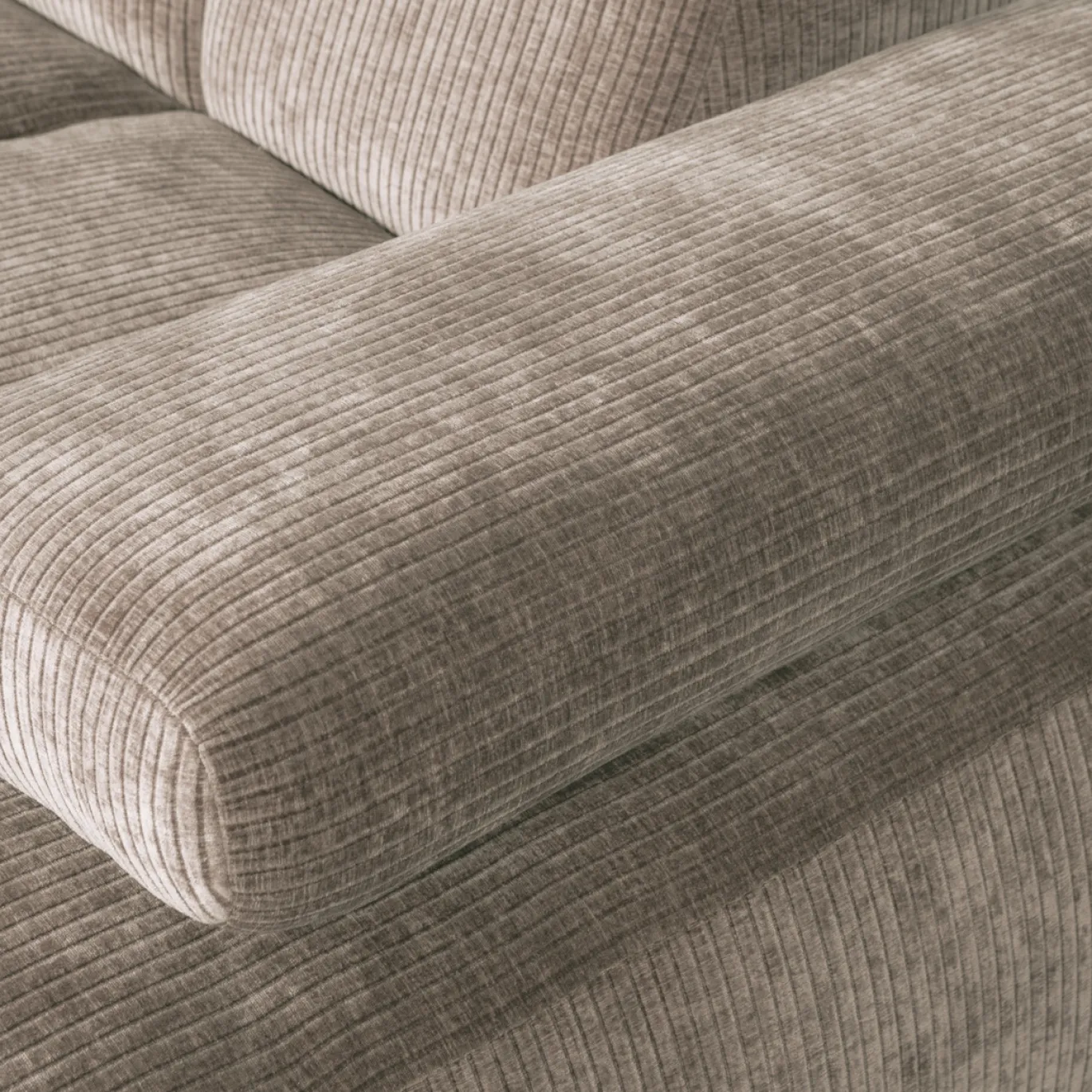 Woood Chaise Longue Bank Mojo Rechts Ribstof Donker Zand