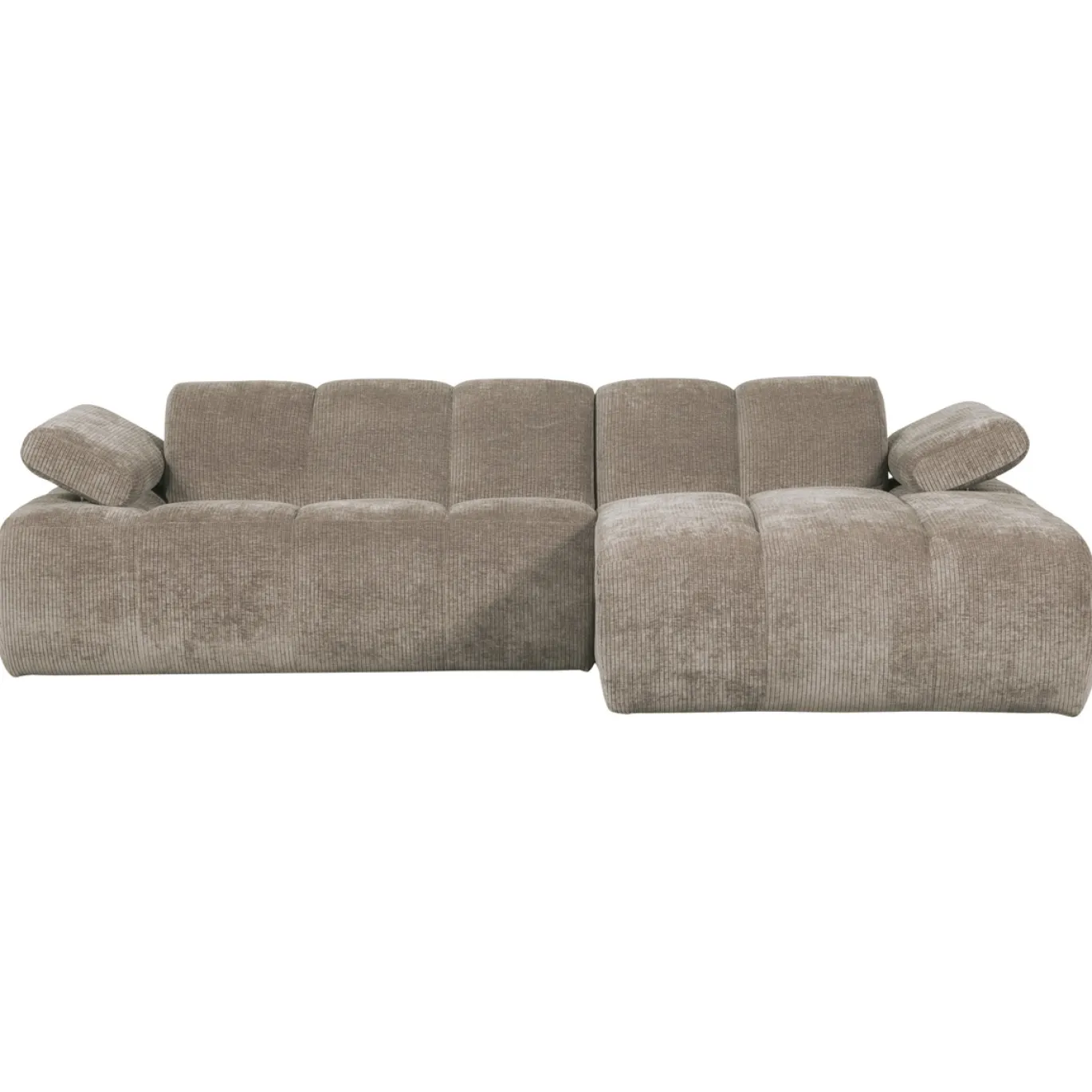 Woood Chaise Longue Bank Mojo Rechts Ribstof Donker Zand