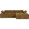 Woood Chaise Longue Bank Mojo Rechts Ribstof Honinggeel