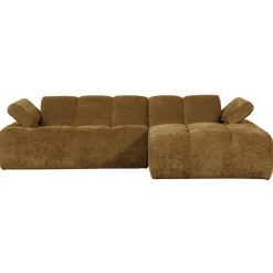 Woood Chaise Longue Bank Mojo Rechts Ribstof Honinggeel