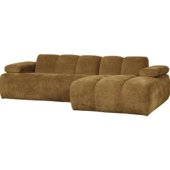Woood Chaise Longue Bank Mojo Rechts Ribstof Honinggeel