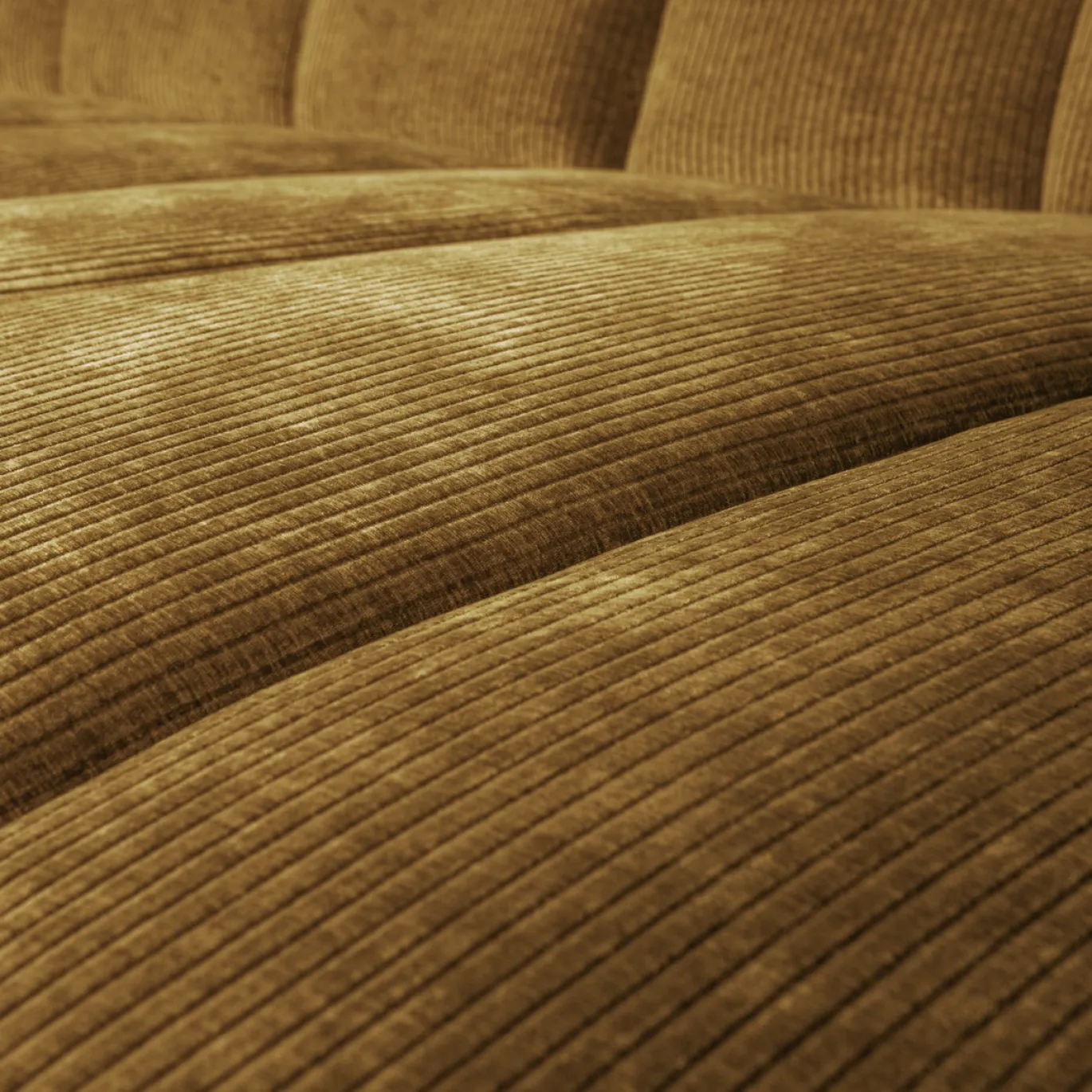 Woood Chaise Longue Bank Mojo Rechts Ribstof Honinggeel