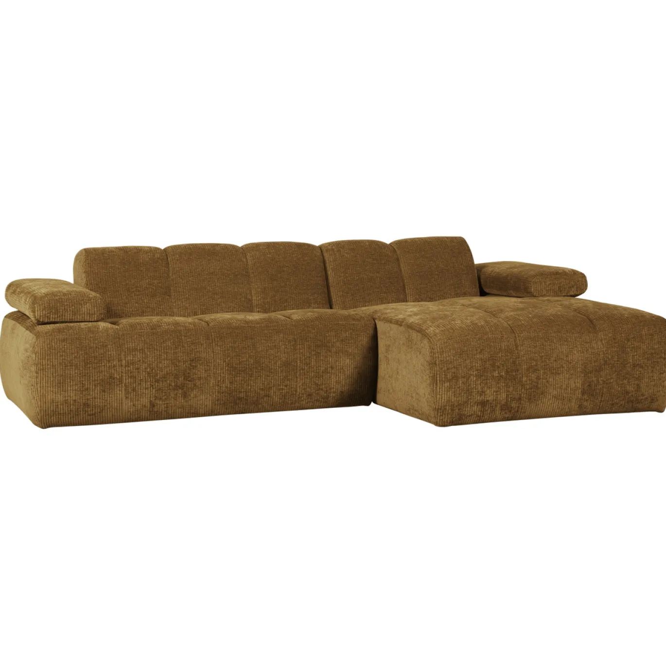 Woood Chaise Longue Bank Mojo Rechts Ribstof Honinggeel