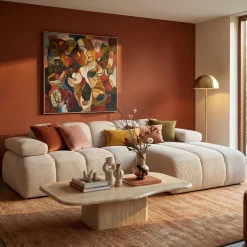 Woood Chaise Longue Bank Mojo Rechts Ribstof Ecru