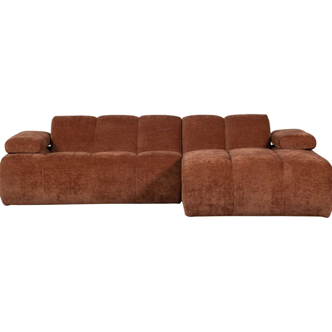 Woood Chaise Longue Bank Mojo Rechts Ribstof Roestbruin