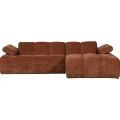 Woood Chaise Longue Bank Mojo Rechts Ribstof Roestbruin