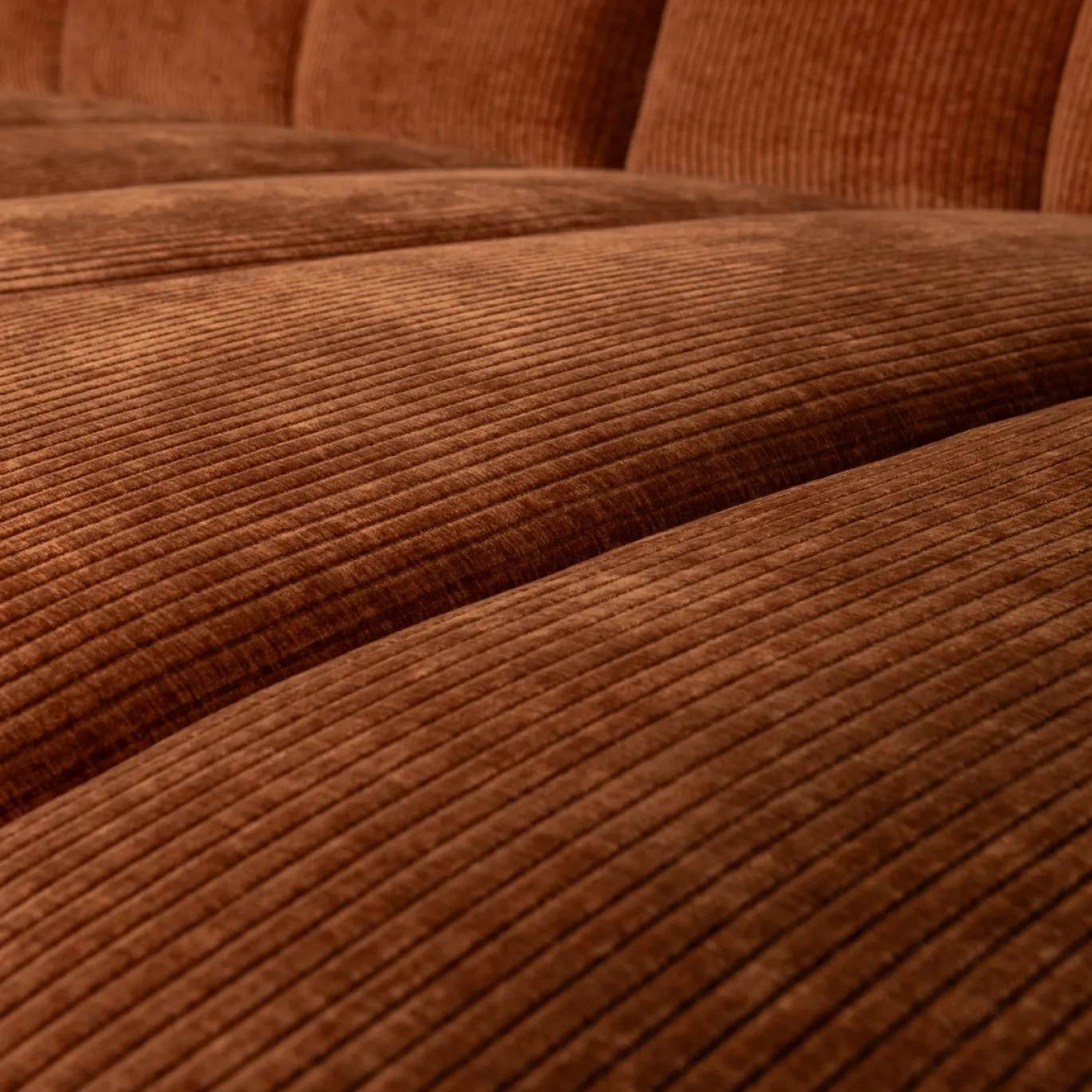 Woood Chaise Longue Bank Mojo Rechts Ribstof Roestbruin