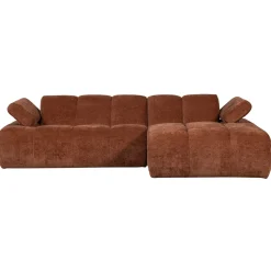 Woood Chaise Longue Bank Mojo Rechts Ribstof Roestbruin