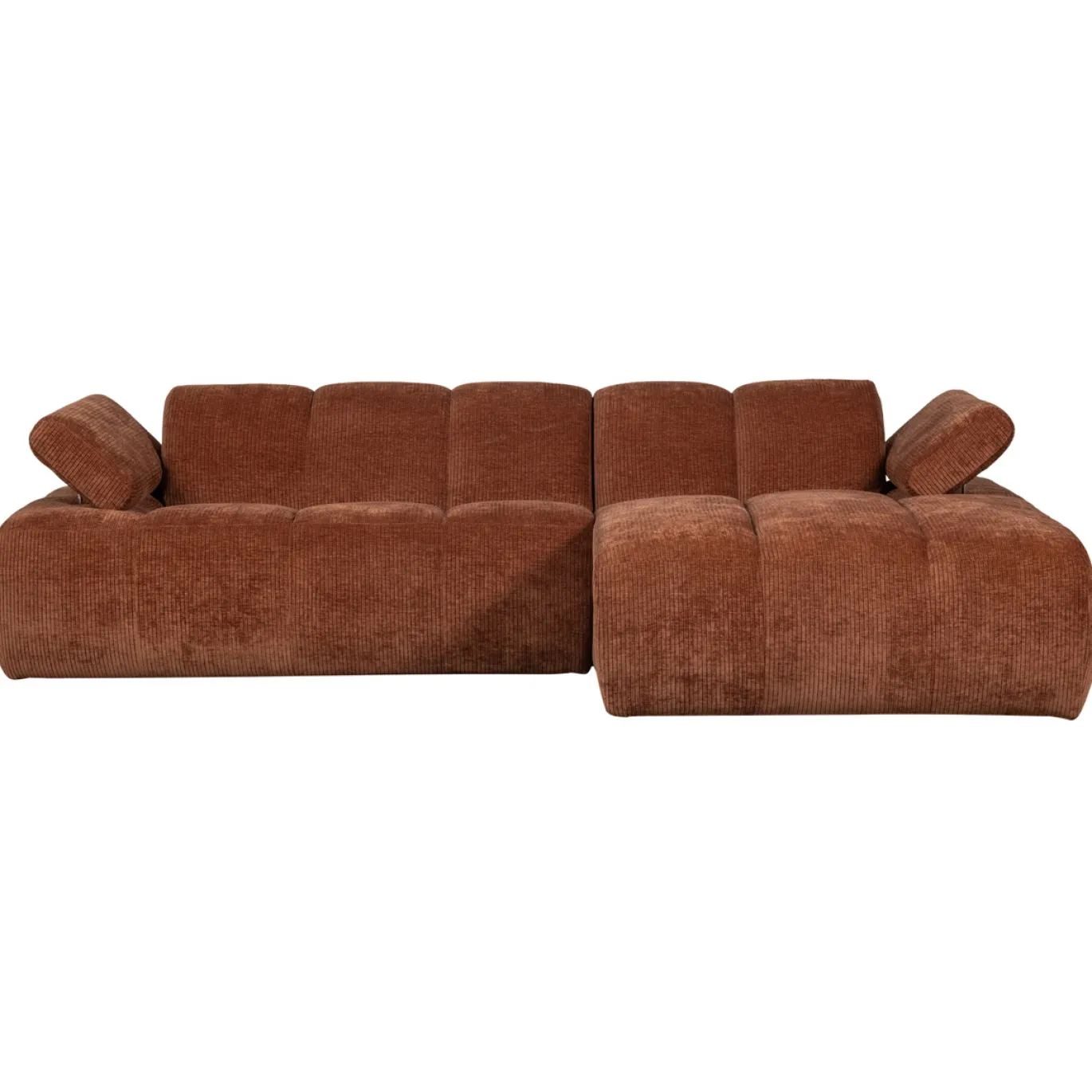 Woood Chaise Longue Bank Mojo Rechts Ribstof Roestbruin