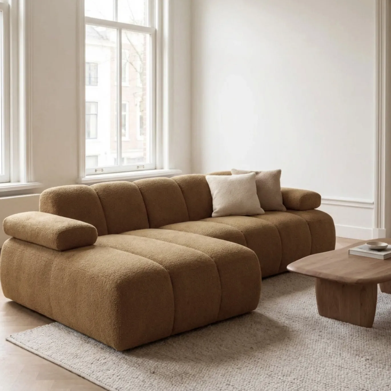 Woood Chaise Longue Bank Mojo Links Wollig Honinggeel
