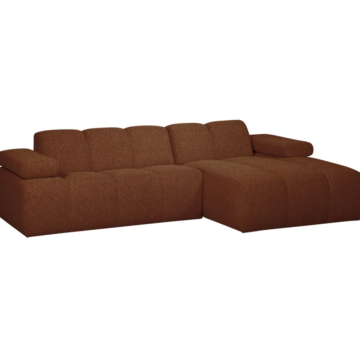 Woood Chaise Longue Bank Mojo Rechts Bouclé Roestbruin
