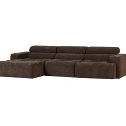 Woood Chaise Longue Bank Novi Links Donkerbruin Melange
