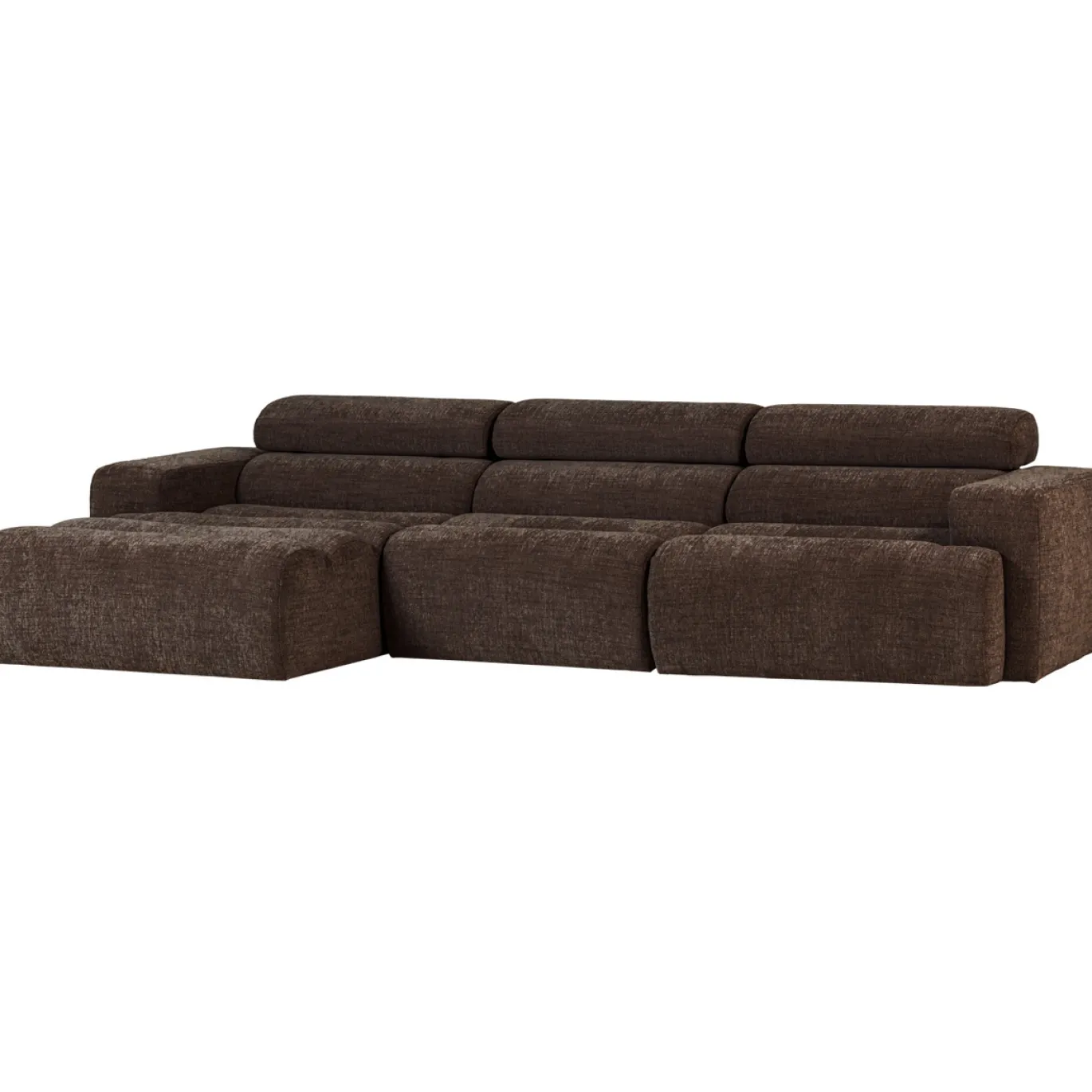 Woood Chaise Longue Bank Novi Links Donkerbruin Melange