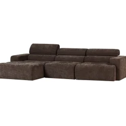 Woood Chaise Longue Bank Novi Links Donkerbruin Melange