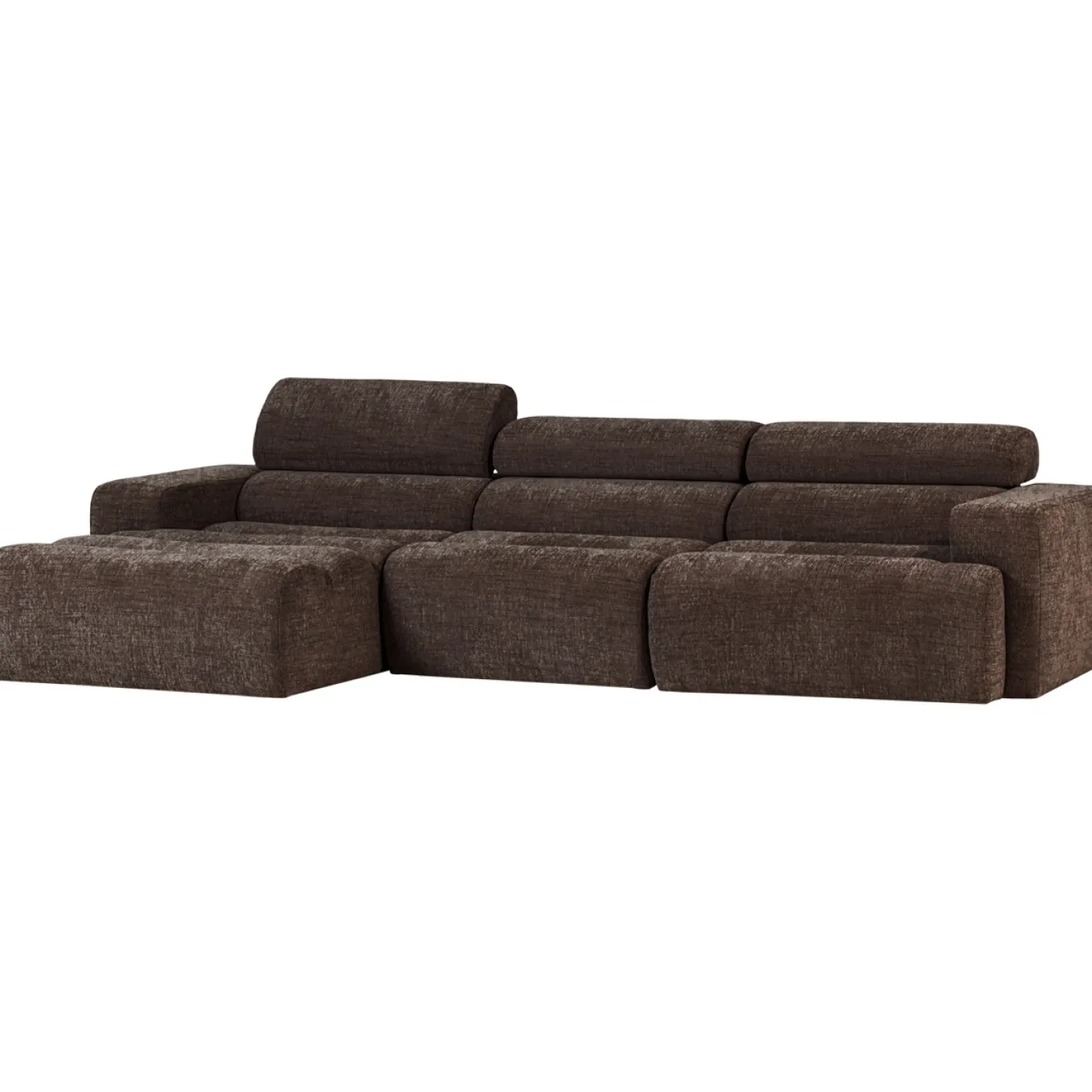 Woood Chaise Longue Bank Novi Links Donkerbruin Melange