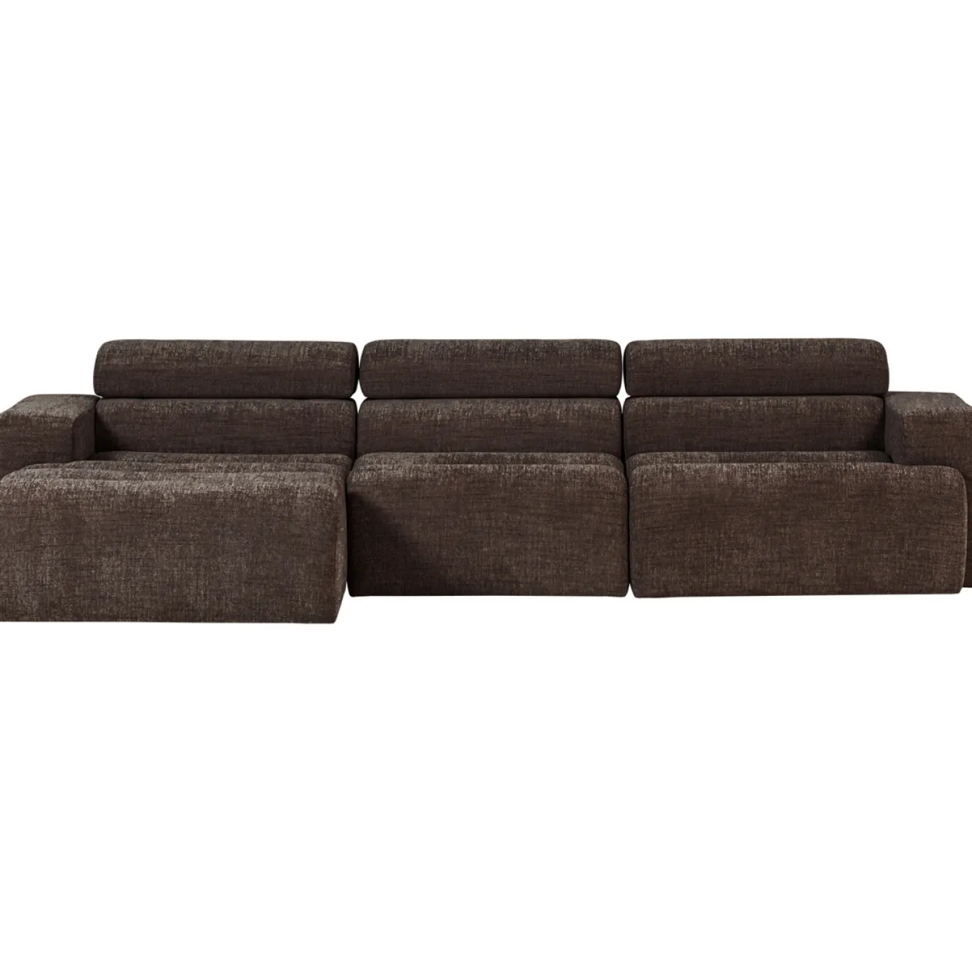 Woood Chaise Longue Bank Novi Links Donkerbruin Melange