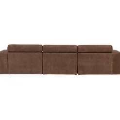 Woood Chaise Longue Bank Novi Links Ribstof Mokkabruin