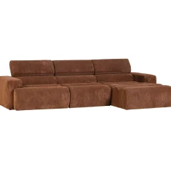 Woood Chaise Longue Bank Novi Rechts Ribstof Terra
