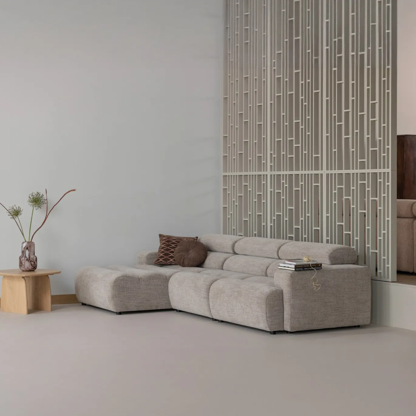 Woood Chaise Longue Bank Novi Links Naturel Melange