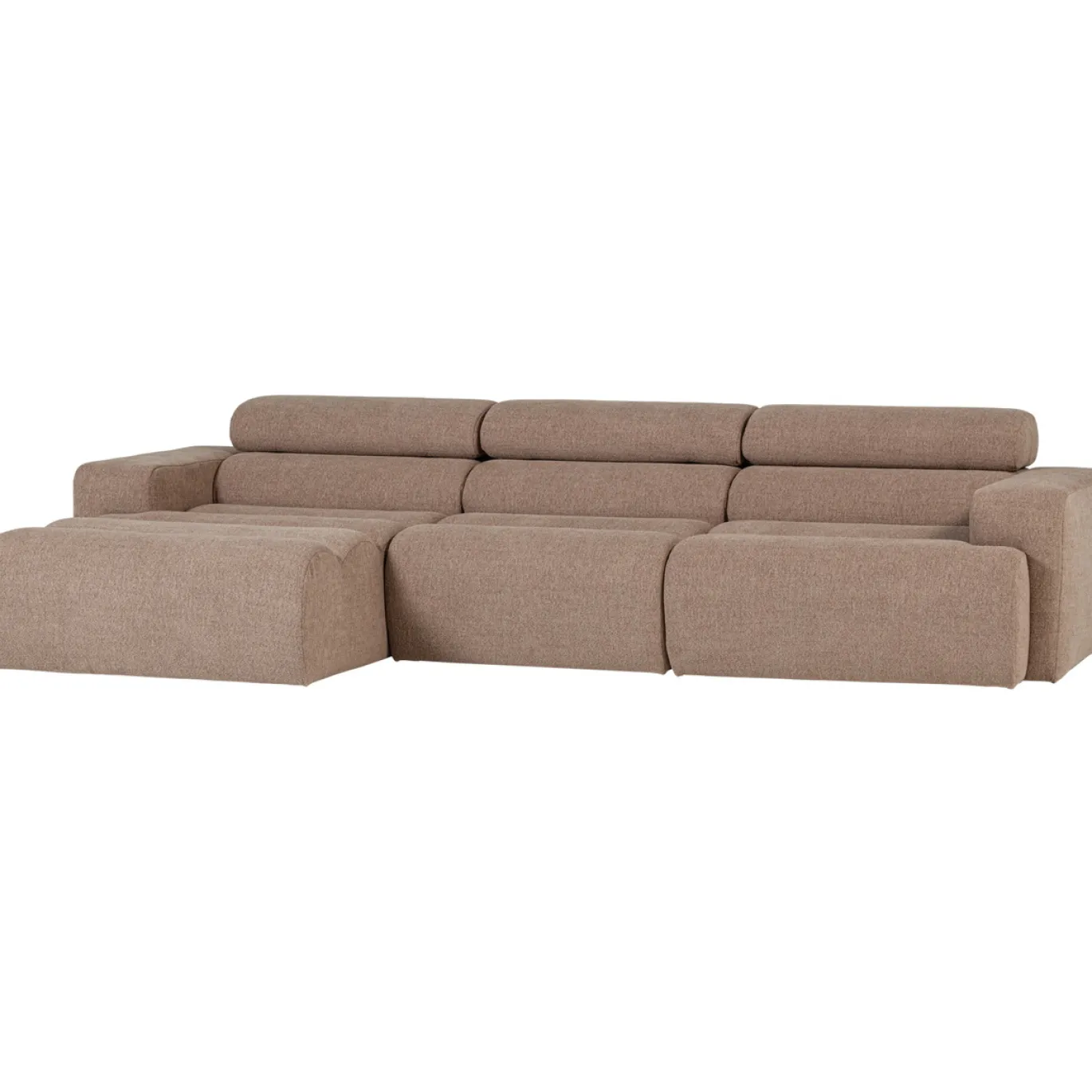 Woood Chaise Longue Bank Novi Links Bouclé Taupe