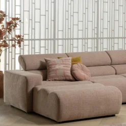 Woood Chaise Longue Bank Novi Links Bouclé Taupe