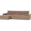 Woood Chaise Longue Bank Novi Links Ribstof Taupe