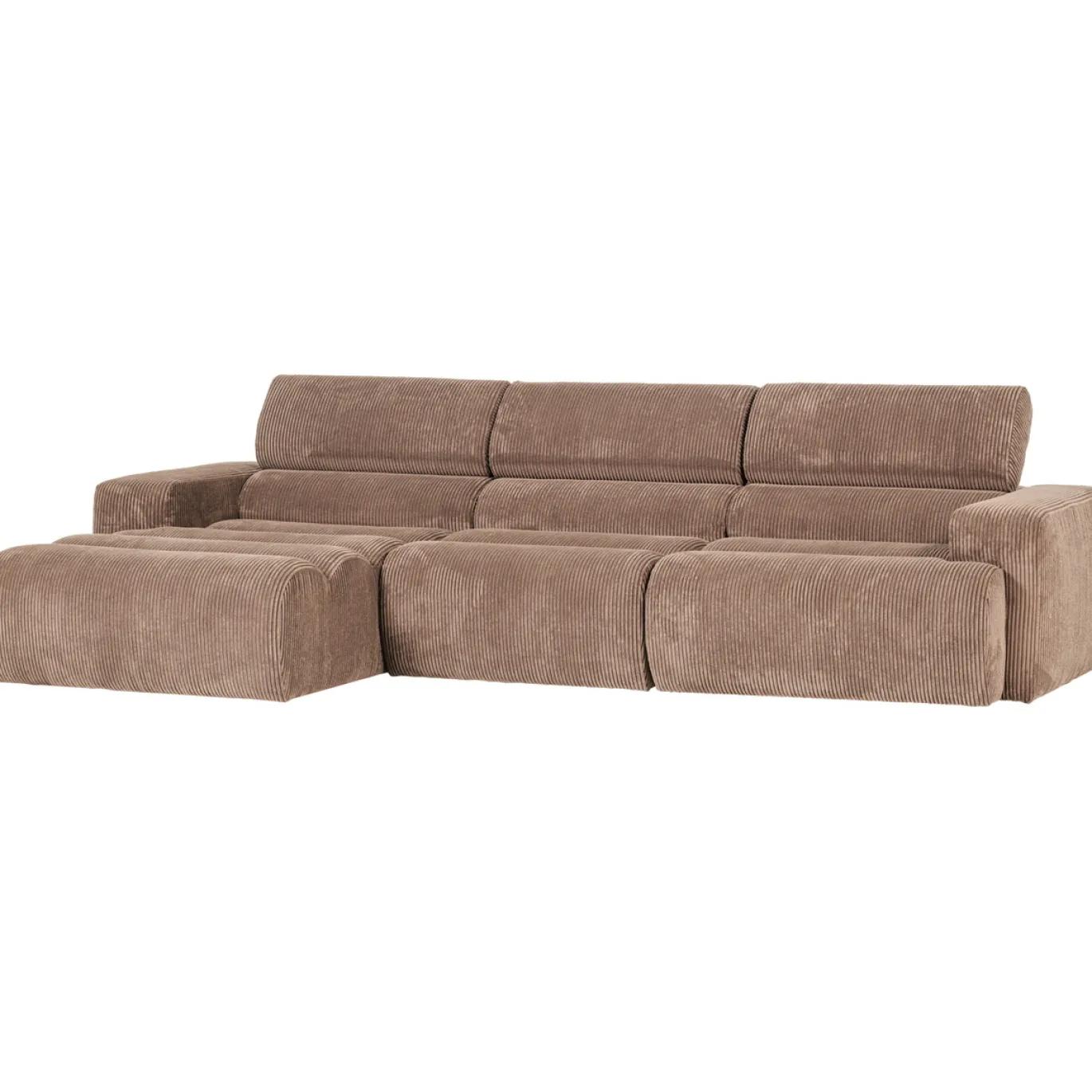 Woood Chaise Longue Bank Novi Links Ribstof Taupe