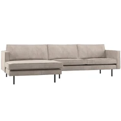 Woood Chaise Longue Bank Rodeo Links Ribstof Donkerzand