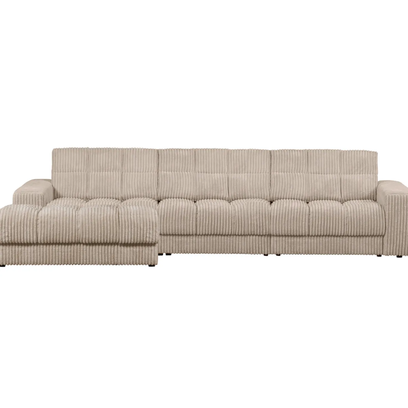 Woood Chaise Longue Bank Second Date Links Ribstof Beige