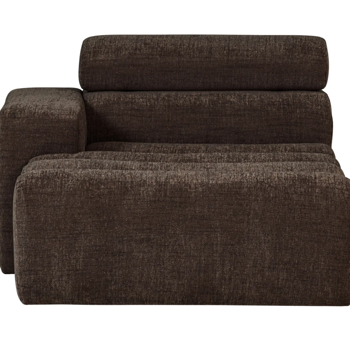 Woood Chaise Longue Novi Element Arm Links Donkerbruin Melange