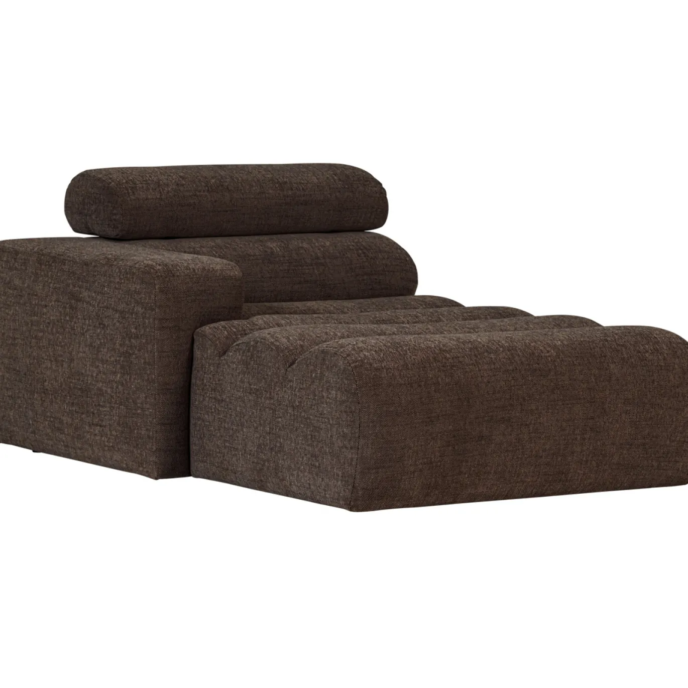 Woood Chaise Longue Novi Element Arm Links Donkerbruin Melange