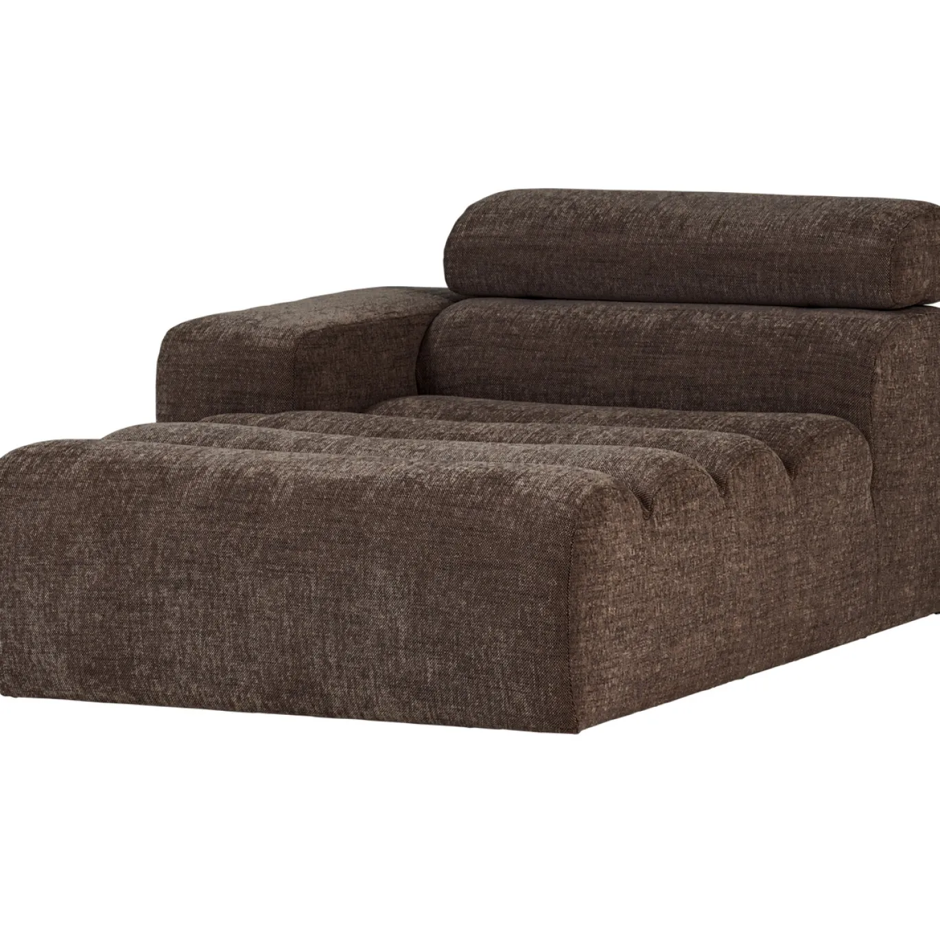 Woood Chaise Longue Novi Element Arm Links Donkerbruin Melange