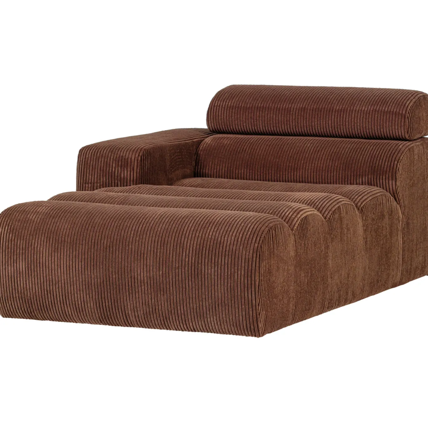 Woood Chaise Longue Novi Element Arm Links Ribstof Terra