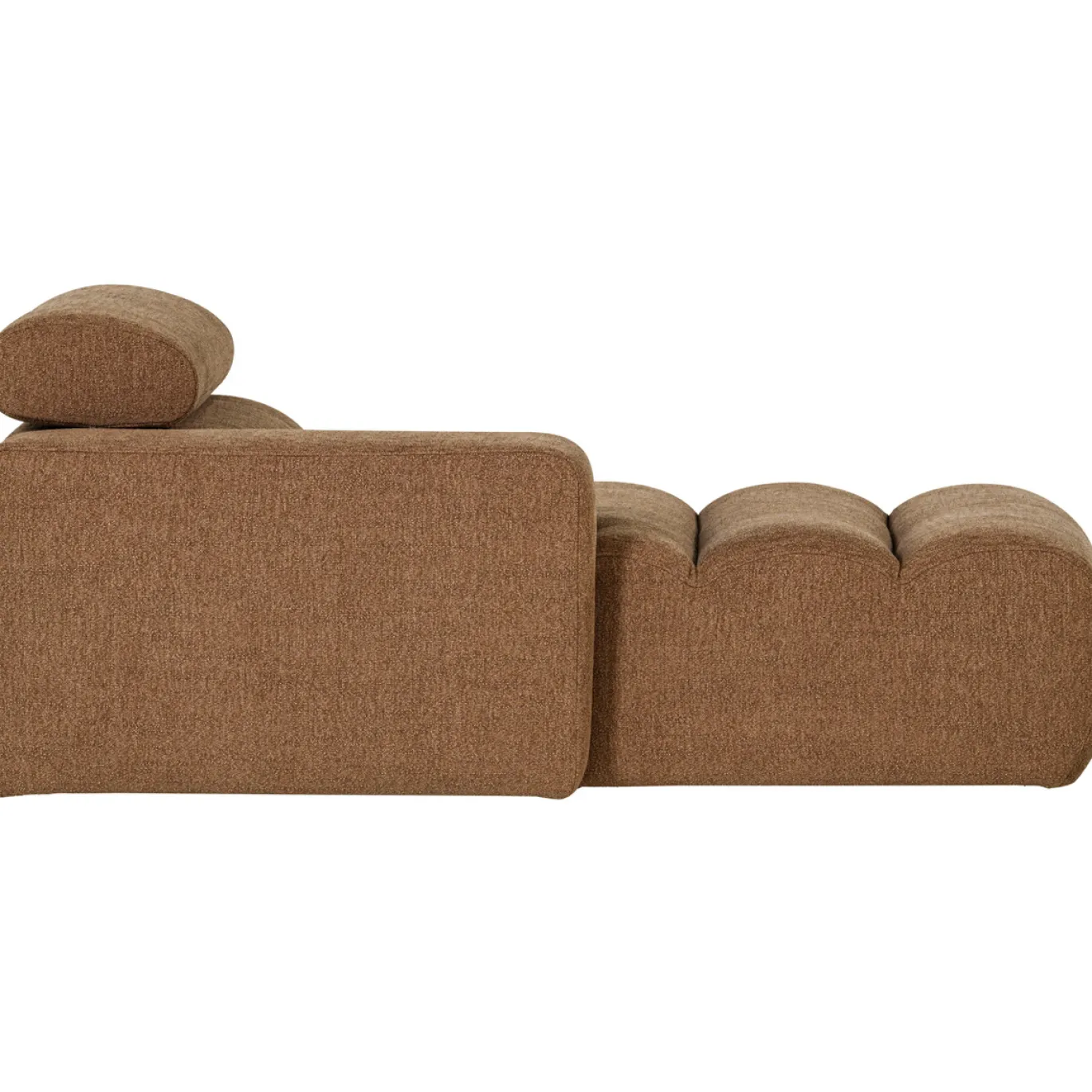 Woood Chaise Longue Novi Element Arm Links Bouclé Karamelbruin