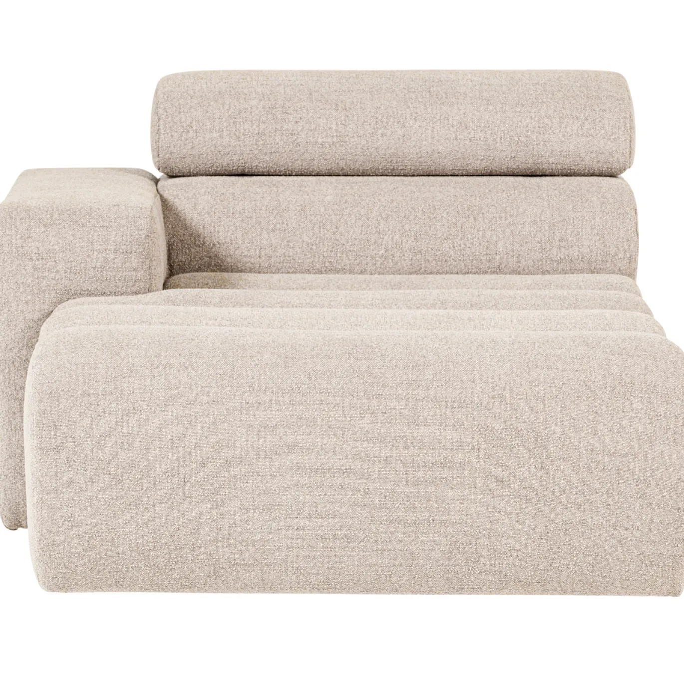 Woood Chaise Longue Novi Element Arm Links Bouclé Naturel