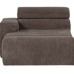 Woood Chaise Longue Novi Element Arm Links Ribstof Grijsbruin