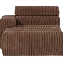 Woood Chaise Longue Novi Element Arm Links Ribstof Mokkabruin
