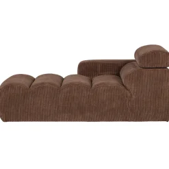 Woood Chaise Longue Novi Element Arm Links Ribstof Mokkabruin