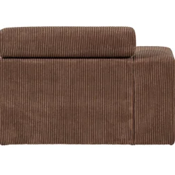 Woood Chaise Longue Novi Element Arm Links Ribstof Mokkabruin