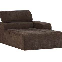 Woood Chaise Longue Novi Element Arm Rechts Donkerbruin Melange